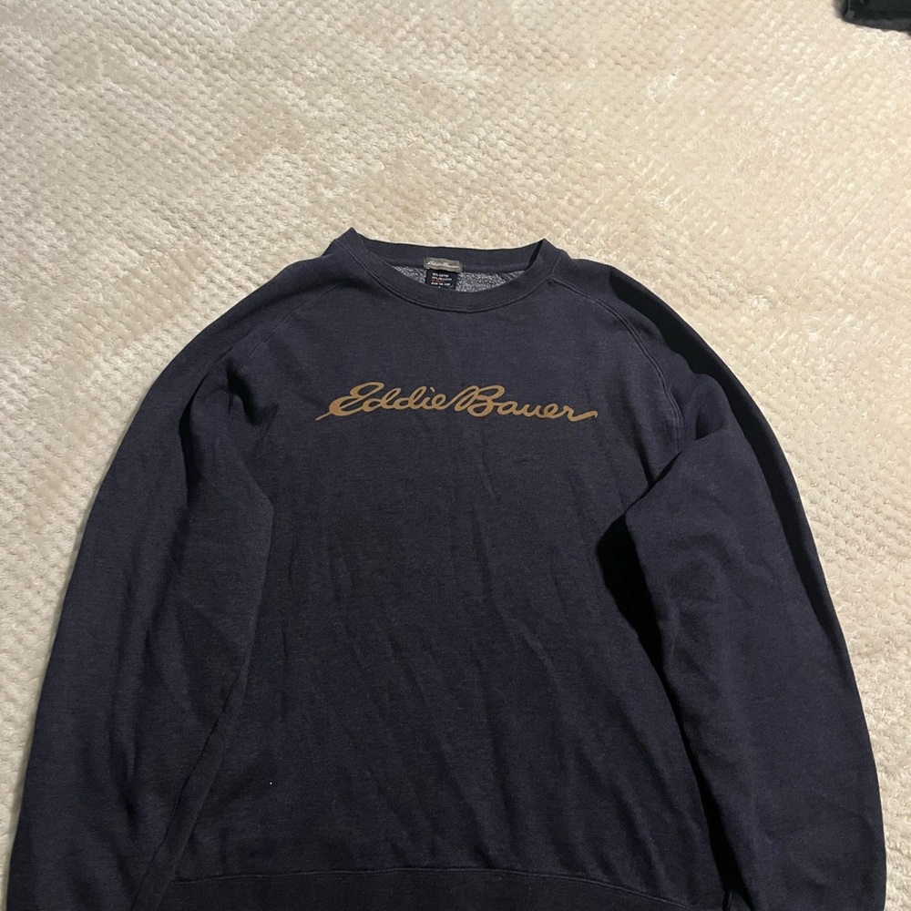 Eddie Bauer Men's Dark Blue Crewneck Sweater